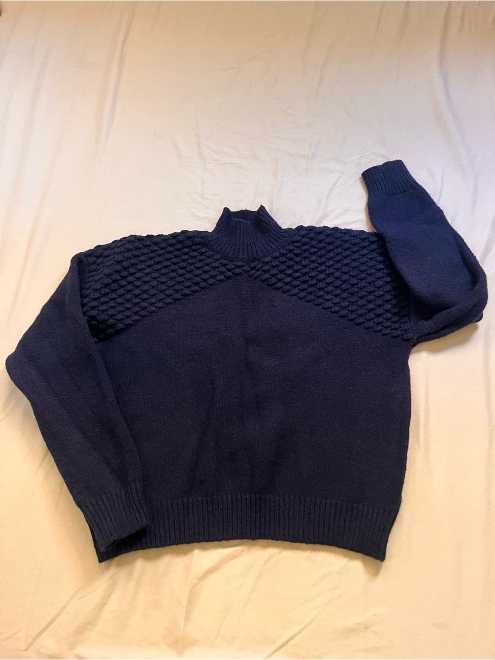Knit Textured Mock-Neck Sweater